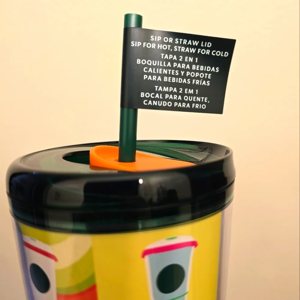 NWT Starbucks 2025 LATAM 2 In 1 Sip Or Straw Lid Venti Acrylic Tumbler